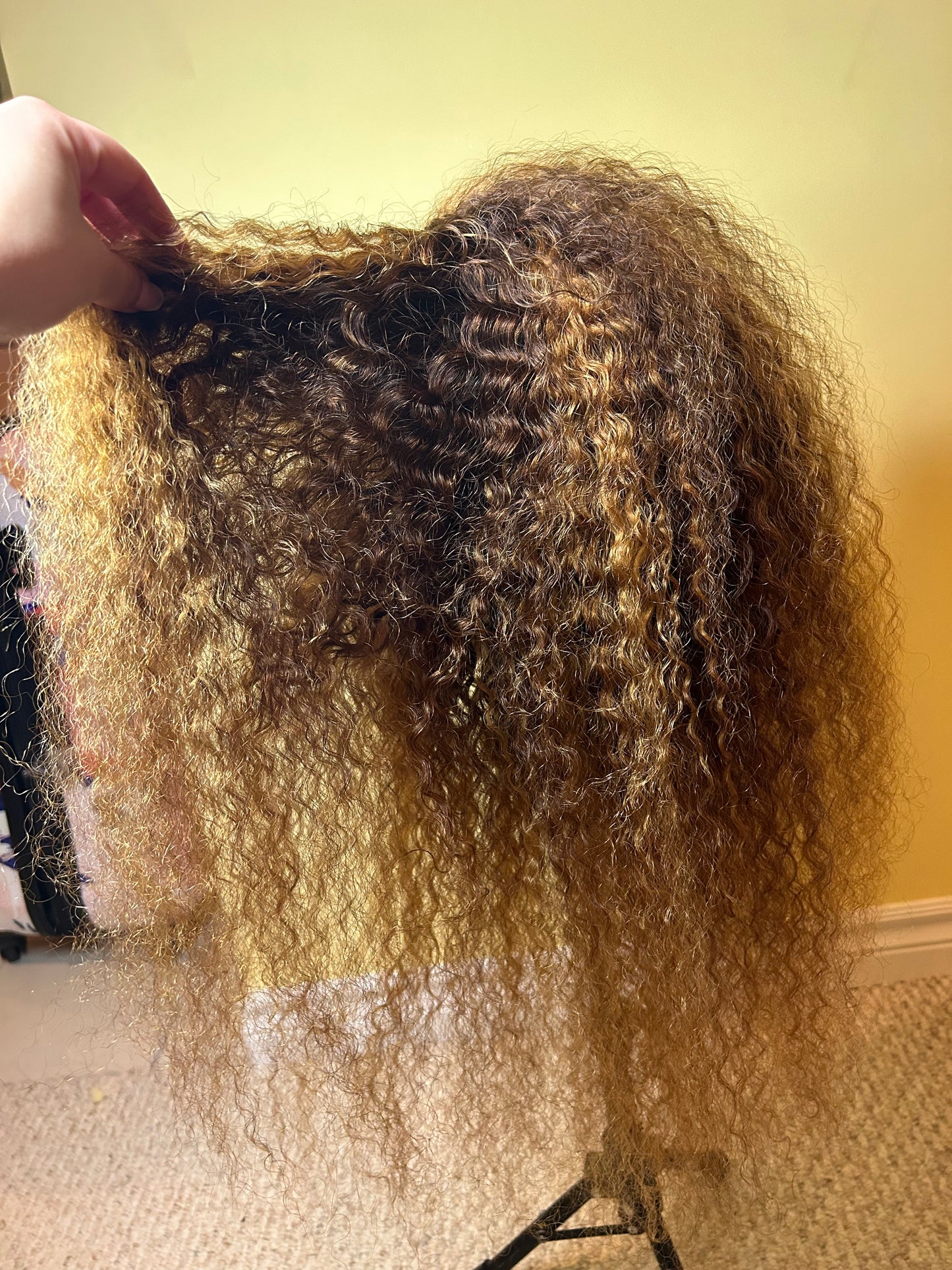 Brown with blonde highlights DEEP WAVE.