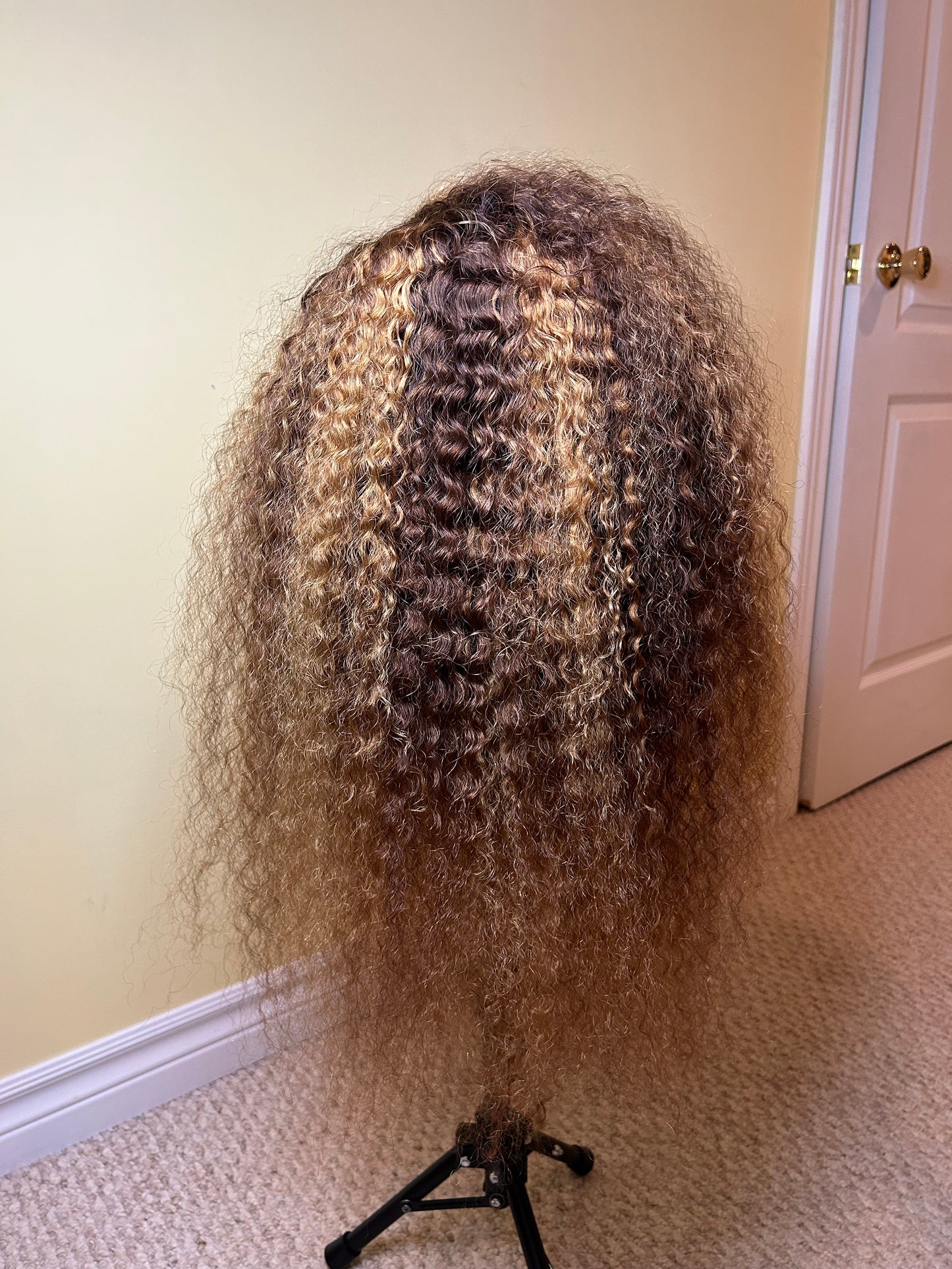 Brown with blonde highlights DEEP WAVE.